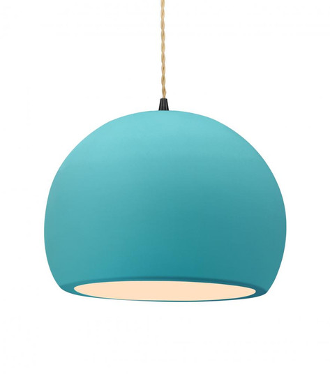 Large Globe 1-Light Pendant (254|CER-6535-RFPL-MBLK-BEIG-TWST)