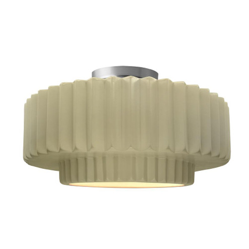 Large Tier Pleated LED Semi-Flush (254|CER-6375-VAN-NCKL-LED1-700)