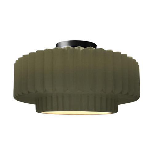 Large Tier Pleated Semi-Flush (254|CER-6375-MGRN-MBLK)