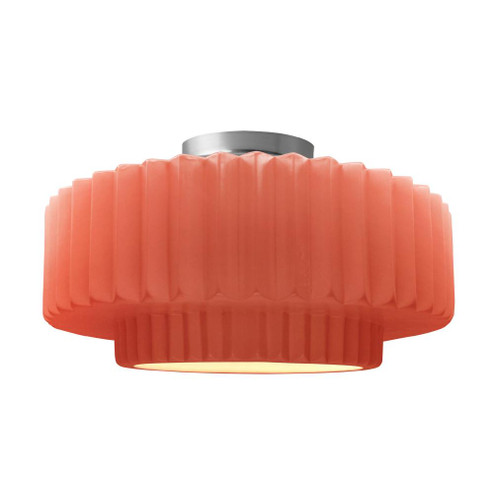 Large Tier Pleated LED Semi-Flush (254|CER-6375-BSH-NCKL-LED1-700)