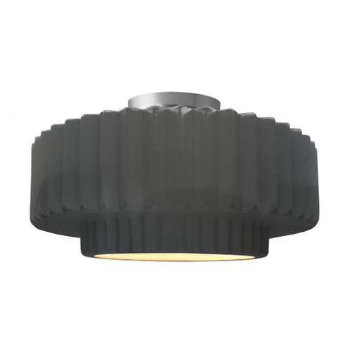 Large Tier Pleated Semi-Flush (254|CER-6375-GRY-NCKL)