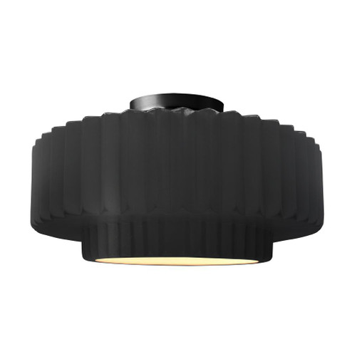Large Tier Pleated Semi-Flush (254|CER-6375-CRB-MBLK)