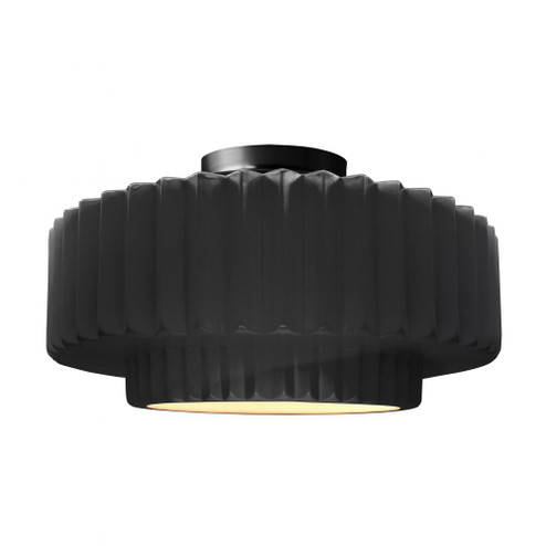 Large Tier Pleated Semi-Flush (254|CER-6375-BLK-MBLK)