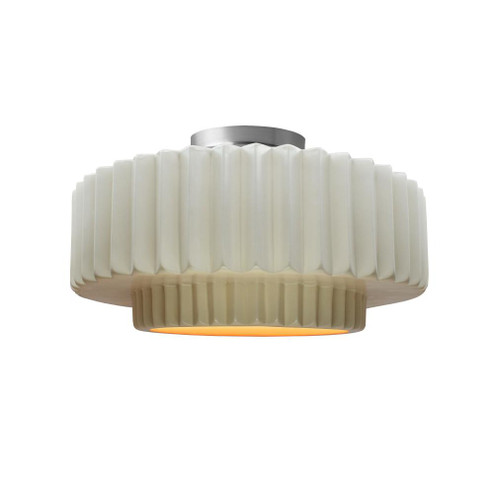 Medium Tier Pleated Semi-Flush (254|CER-6373-MTGD-NCKL-LED1-700)
