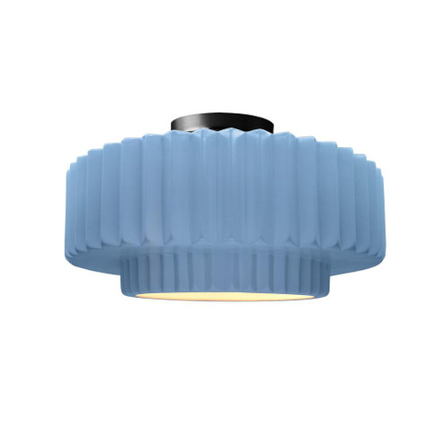 Medium Tier Pleated Semi-Flush (254|CER-6373-SKBL-MBLK)
