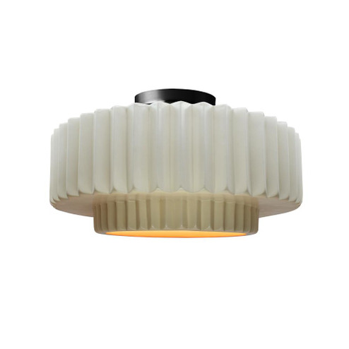 Medium Tier Pleated Semi-Flush (254|CER-6373-MTGD-MBLK)