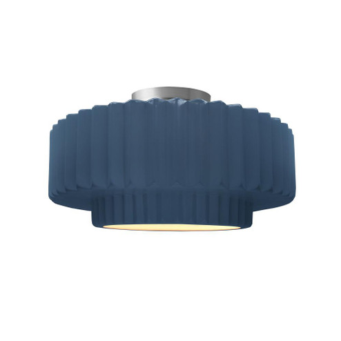 Medium Tier Pleated Semi-Flush (254|CER-6373-MID-NCKL)