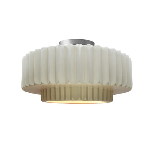 Medium Tier Pleated Semi-Flush (254|CER-6373-MAT-NCKL)