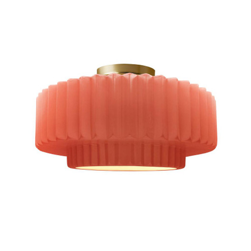 Medium Tier Pleated Semi-Flush (254|CER-6373-BSH-BRSS)