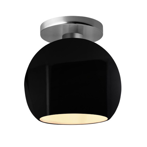 Medium Globe LED Semi-Flush (254|CER-6353-BLK-NCKL-LED1-700)