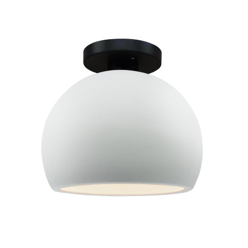 Small Globe Semi-Flush (254|CER-6350-WTWT-MBLK)