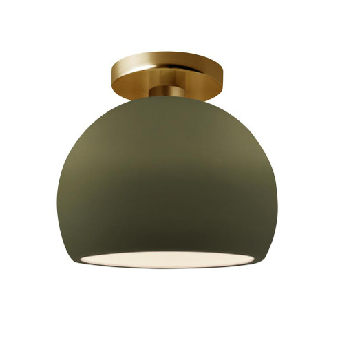 Small Globe Semi-Flush (254|CER-6350-MGRN-BRSS)