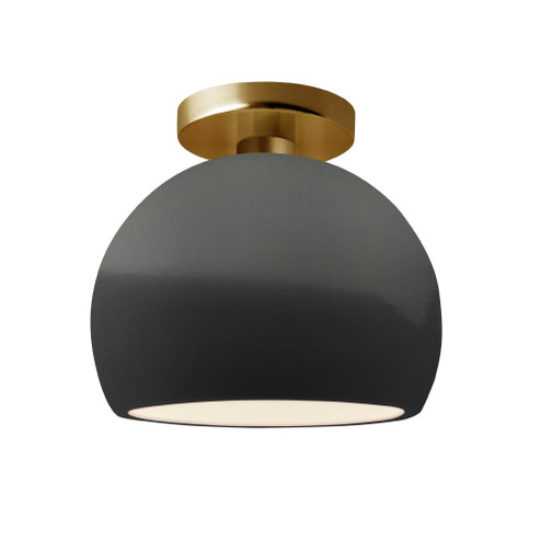 Small Globe Semi-Flush (254|CER-6350-GRY-BRSS-LED1-700)