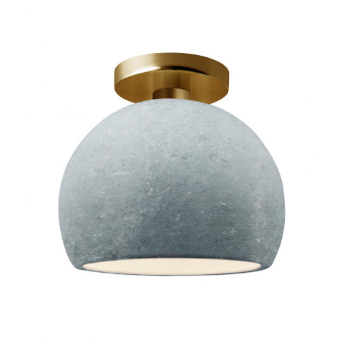 Small Globe Semi-Flush (254|CER-6350-CONC-BRSS)