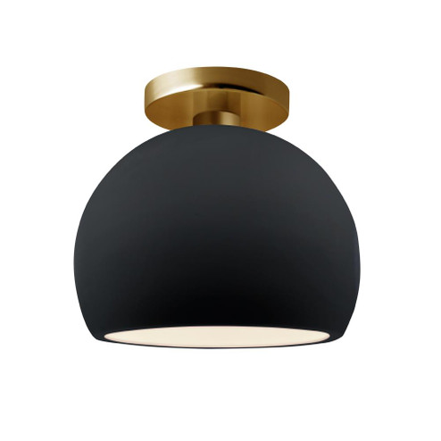 Small Globe Semi-Flush (254|CER-6350-BLK-BRSS)