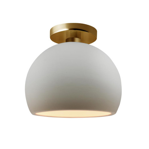 Small Globe Semi-Flush (254|CER-6350-BIS-BRSS)