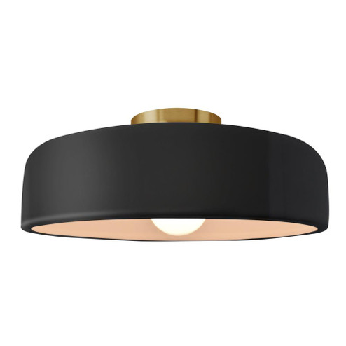 Large Spire Semi-Flush (254|CER-6345-BLK-BRSS)