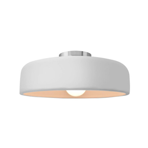 Medium Spire Semi-Flush (254|CER-6343-WHT-NCKL)