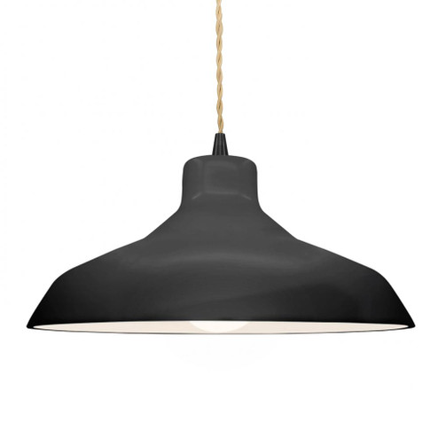 Large Loft 1-Light Pendant (254|CER-6265-BLK-MBLK-BEIG-TWST)