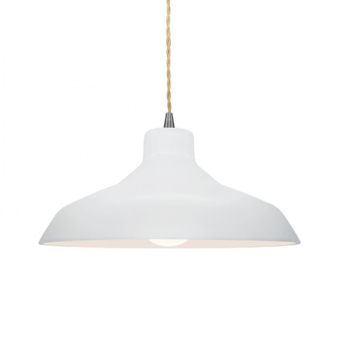 Medium Loft 1-Light Pendant (254|CER-6263-WHT-NCKL-BEIG-TWST)