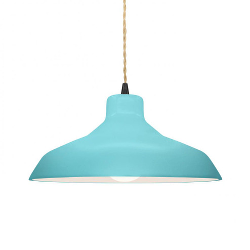 Medium Loft 1-Light Pendant (254|CER-6263-RFPL-MBLK-BEIG-TWST)
