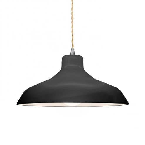 Medium Loft 1-Light Pendant (254|CER-6263-BKMT-NCKL-BEIG-TWST)