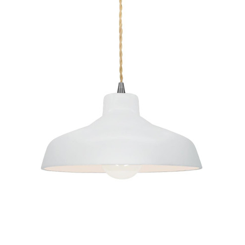 Small Loft 1-Light Pendant (254|CER-6260-WHT-NCKL-BEIG-TWST)