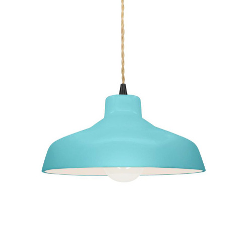 Small Loft 1-Light Pendant (254|CER-6260-RFPL-MBLK-BEIG-TWST)