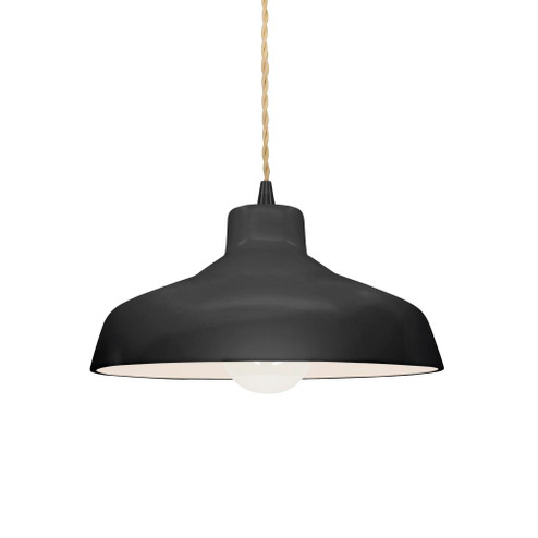 Small Loft 1-Light Pendant (254|CER-6260-BLK-MBLK-BEIG-TWST)