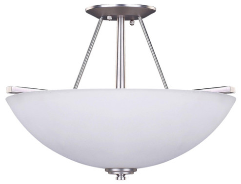 New Yorker, 3 Lt Semi-Flush Mount, Flat Opal Glass, 100 W Type A, 15'' W x 12'' H (801|ISF256A03BPT)