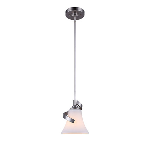 Rue, 1 Lt Rod Pendant, Flat Opal Glass, 60W Type A, 6.12'' x 12.2-60.2'' (801|IPL587A01BN)