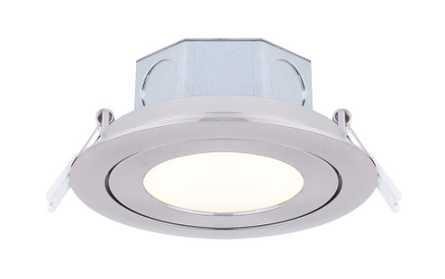 LED Recess Downlight, 4'' Brushed Nickel Color Gimbal Trim, 9W Dimmable, 3000K, 500 Lumen (801|DL-4-9YC-BN-C)