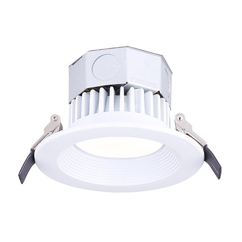 LED Baffle Recess Downlight, 4'' White Color Trim, 9W Dimmable, 3000K, 500 Lumen, Recess mounted (801|DL-4-9NR-WH-C)