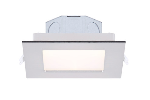 LED Recess Square Downlight, 4'' Brushed Nickel Color Trim, 9W Dimmable, 3000K, 500 Lumen (801|DL-4-9ER-BN-C)