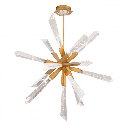 Solitude 48in 120-277V Pendant in Aged Brass with Optic Haze Quartz (1118061|BPD31248-AB)