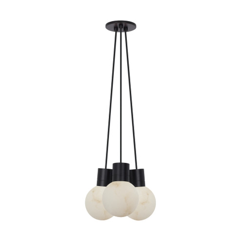 Mina Alabaster 3-Light Small Chandelier (7355|SLCH542WDBB)