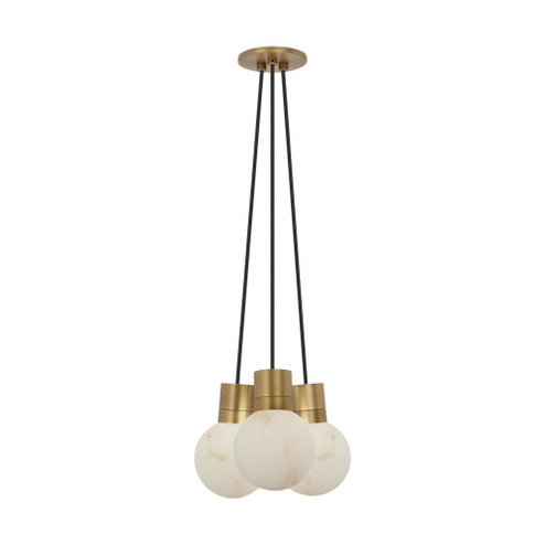 Mina Alabaster 3-Light Small Chandelier (7355|SLCH54230BHAB)