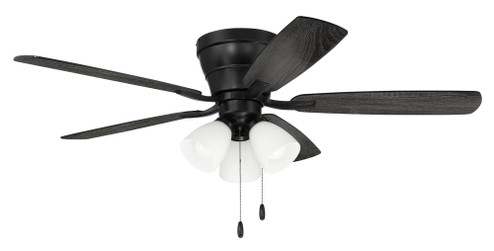 Wheeler 52'' 5-Blade 3-Light Ceiling Fan in Flat Black w/ Flat Black/Greywood Blades; Integrated (20|WHL52FB5C3)