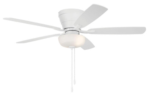 Wheeler 52'' 5-Blade 2-Light Bowl Ceiling Fan in White w/ White/Washed Oak Blades (20|WHL52W5C1)