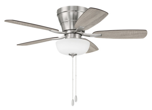 Wheeler 42'' 5-Blade 2-Light Bowl Ceiling Fan in Brushed Polished Nickel w/ Driftwood/Walnut Blad (20|WHL42BNK5C1)