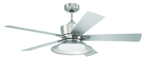Topper 52'' 5-Blade Ceiling Fan in Brushed Polished Nickel w/ Brushed Nickel Blades; Light Kit In (20|TOP52BNK5)