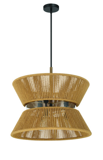 Serena 6 Light Pendant in Flat Black/Walnut (20|58596-FBWAL)