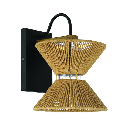 Serena 1 Light Wall Sconce in Flat Black/Walnut (20|58561-FBWAL)