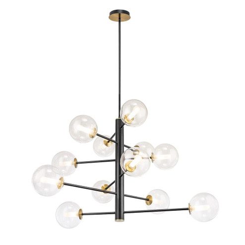 Aurelia Collection 12-Light Chandelier Black and Brushed Brass (12|AC11768VB)