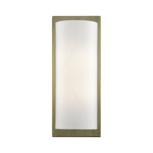 1 Light Antique Brass Large ADA Sconce with Hand Crafted Off-White Fabric Shade (108|50861-01)