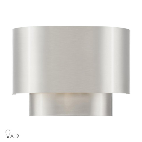 1 Light Brushed Nickel ADA Sconce with Brushed Nickel Metal Shade with Shiny White Inside (108|50299-91)