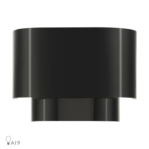 1 Light Shiny Black ADA Sconce with Shiny Black Metal Shade with Shiny White Inside (108|50299-68)