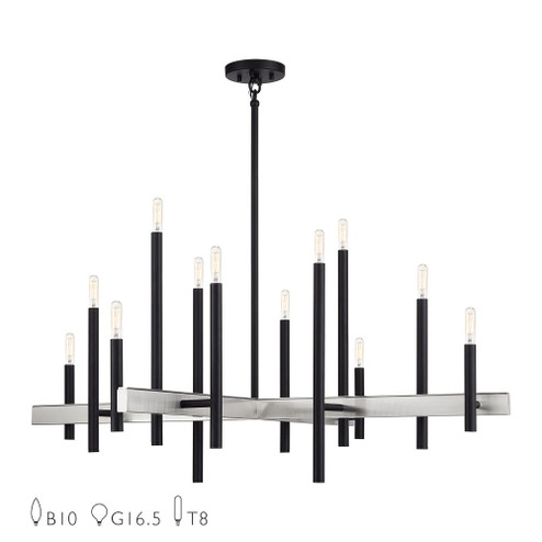 12 Light Black Extra Large Foyer Chandelier with Brushed Nickel Accents (108|49349-04)