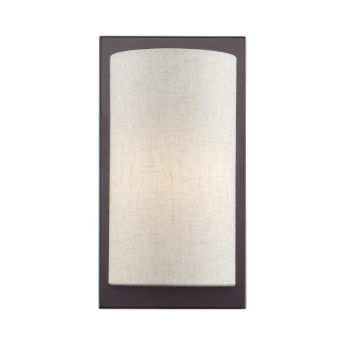 1 Light English Bronze ADA Sconce with Hand Crafted Oatmeal Fabric Shade (108|45230-92)