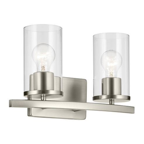 Crosby 15.25'' 2-Light Vanity Light with Clear Glass in Brushed Nickel (10687|45496NICLR)